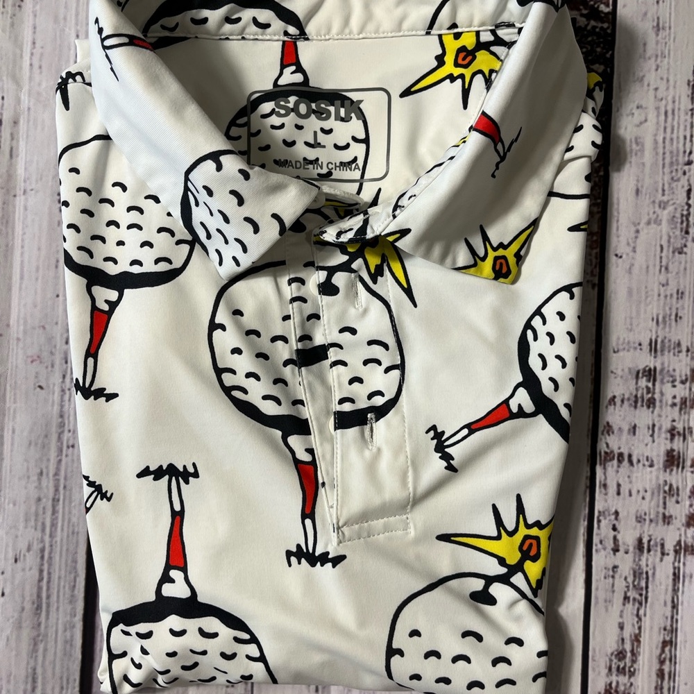 Sosik White Graphic Polo Shirt